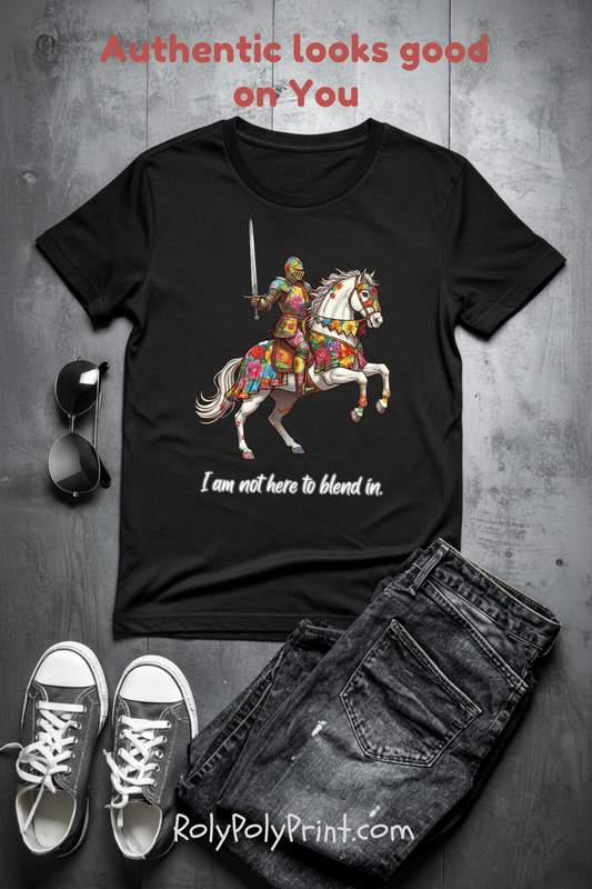 Colorful Floral Knight on Horse - T-Shirt | Pets and Animals | Roly Poly Print