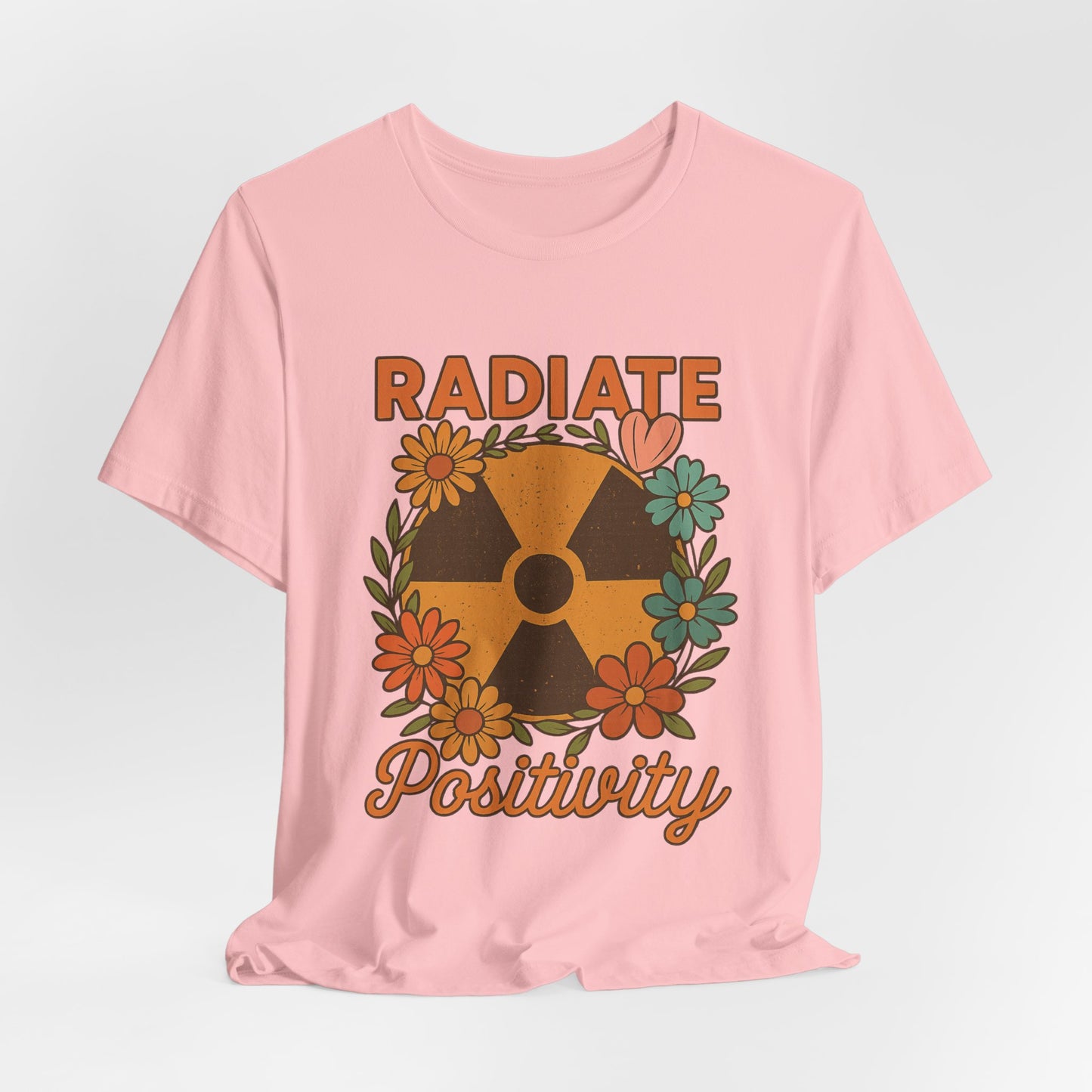Radiate Positivity Radiation Symbol with Daisies - T-Shirt | Nurses and Healthcare | Roly Poly Print