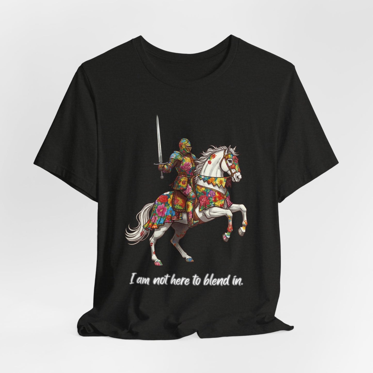 Colorful Floral Knight on Horse - T-Shirt | Pets and Animals | Roly Poly Print
