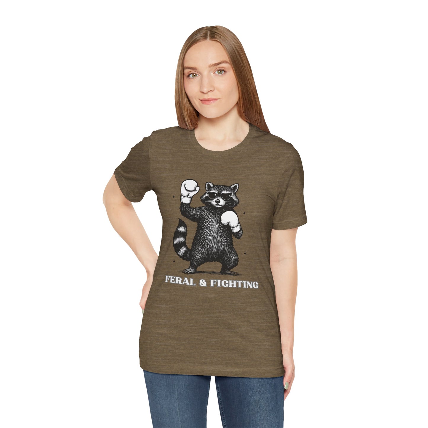 Feral and Fighting Boxing Raccoon - T-Shirt | Funny & Sarcastic | Roly Poly Print