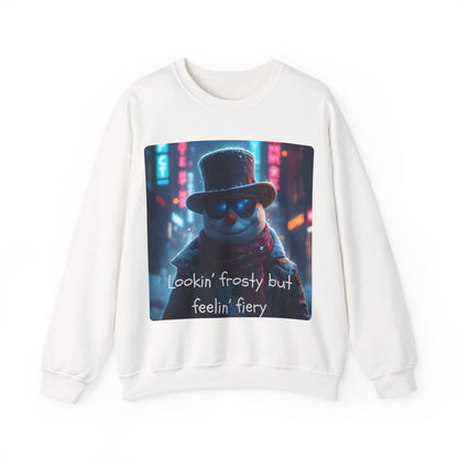Lookin' Frosty, but Feelin' Fiery Snowman - Christmas Sweatshirt | Holiday | Roly Poly Print