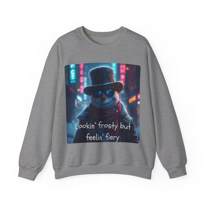 Lookin' Frosty, but Feelin' Fiery Snowman - Christmas Sweatshirt | Holiday | Roly Poly Print