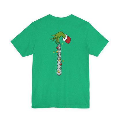 Grinch Holding Your Skeleton Ornaments - Christmas T-Shirt | Holiday | Roly Poly Print