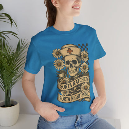 Sorta Ratched Sorta Nightingale with Daisies - T-Shirt | Nurses and Healthcare | Roly Poly Print