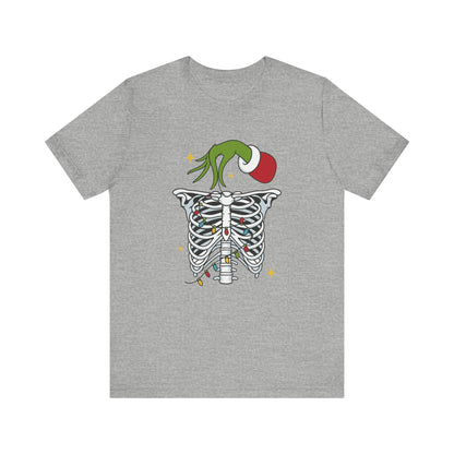 Grinch Holding Your Skeleton Ornaments - Christmas T-Shirt | Holiday | Roly Poly Print