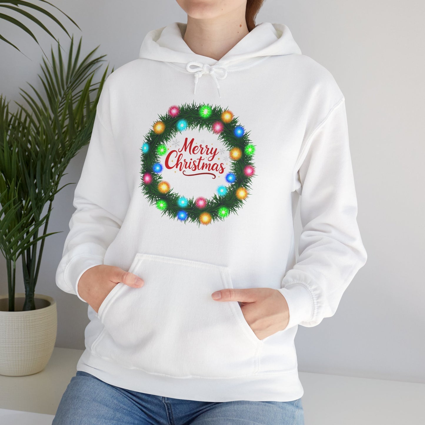 Merry Christmas Wreath - Christmas Hoodie | Holiday | Roly Poly Print