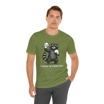 Feral and Fighting Boxing Raccoon - T-Shirt | Funny & Sarcastic | Roly Poly Print