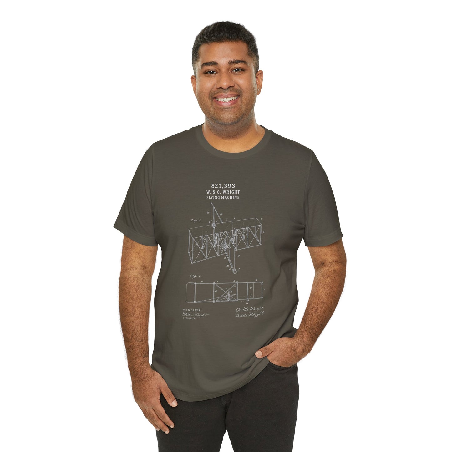 Wright Flyer Sketch - T-Shirt | STEM | Roly Poly Print