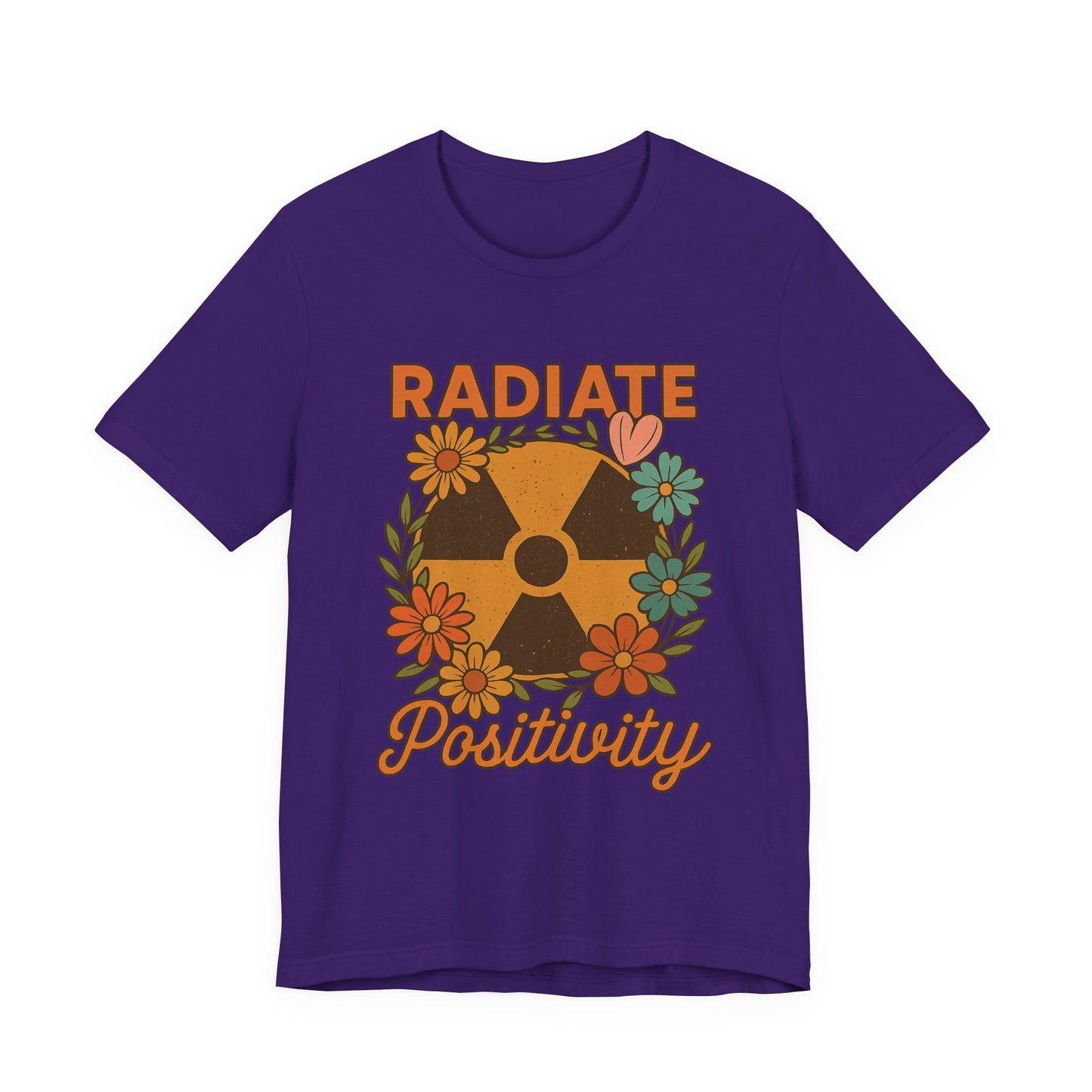 Radiate Positivity Radiation Symbol with Daisies - T-Shirt | Nurses and Healthcare | Roly Poly Print