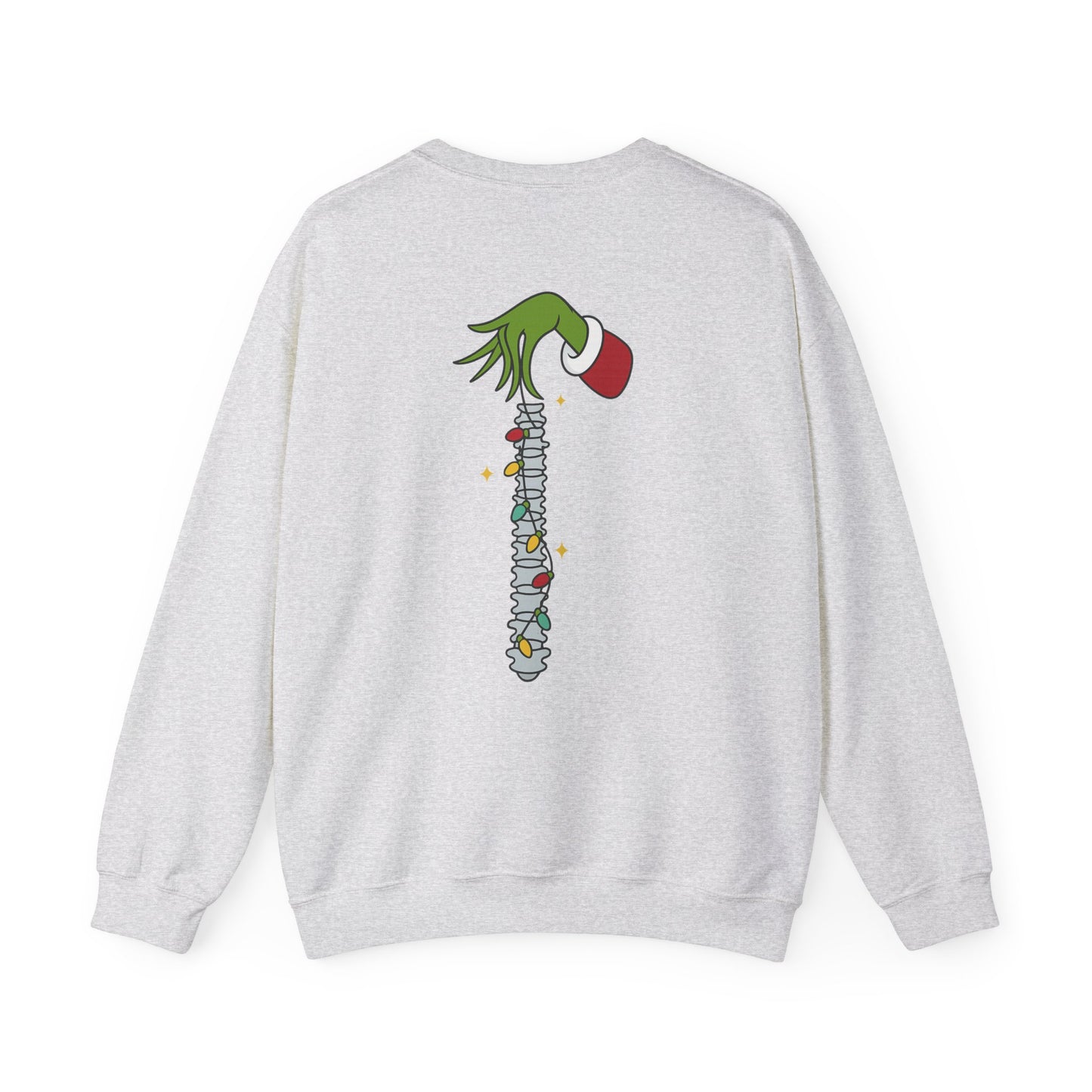Grinch Holding Your Skeleton Ornaments - Christmas Sweatshirt | Holiday | Roly Poly Print