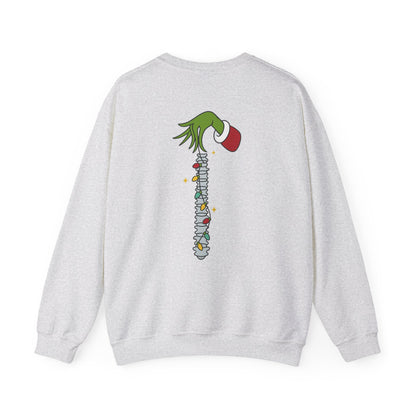 Grinch Holding Your Skeleton Ornaments - Christmas Sweatshirt | Holiday | Roly Poly Print