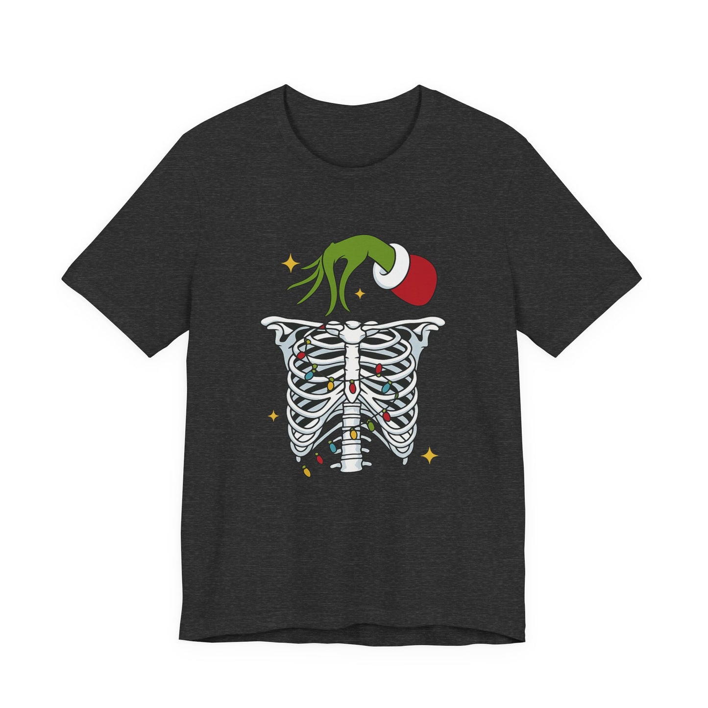 Grinch Holding Your Skeleton Ornaments - Christmas T-Shirt | Holiday | Roly Poly Print
