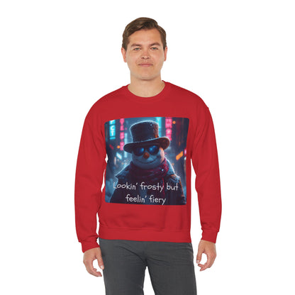Lookin' Frosty, but Feelin' Fiery Snowman - Christmas Sweatshirt | Holiday | Roly Poly Print