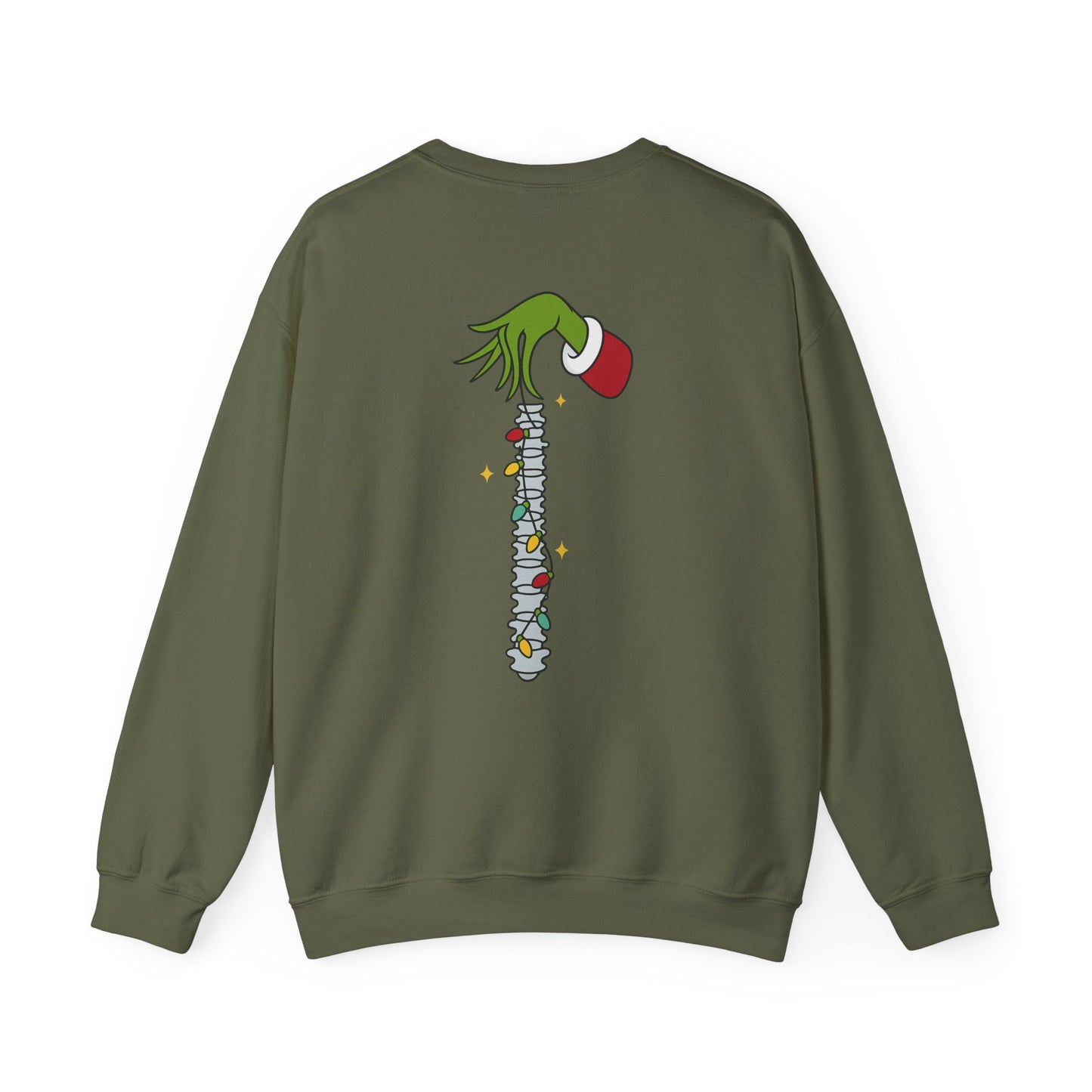 Grinch Holding Your Skeleton Ornaments - Christmas Sweatshirt | Holiday | Roly Poly Print