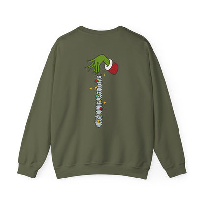 Grinch Holding Your Skeleton Ornaments - Christmas Sweatshirt | Holiday | Roly Poly Print