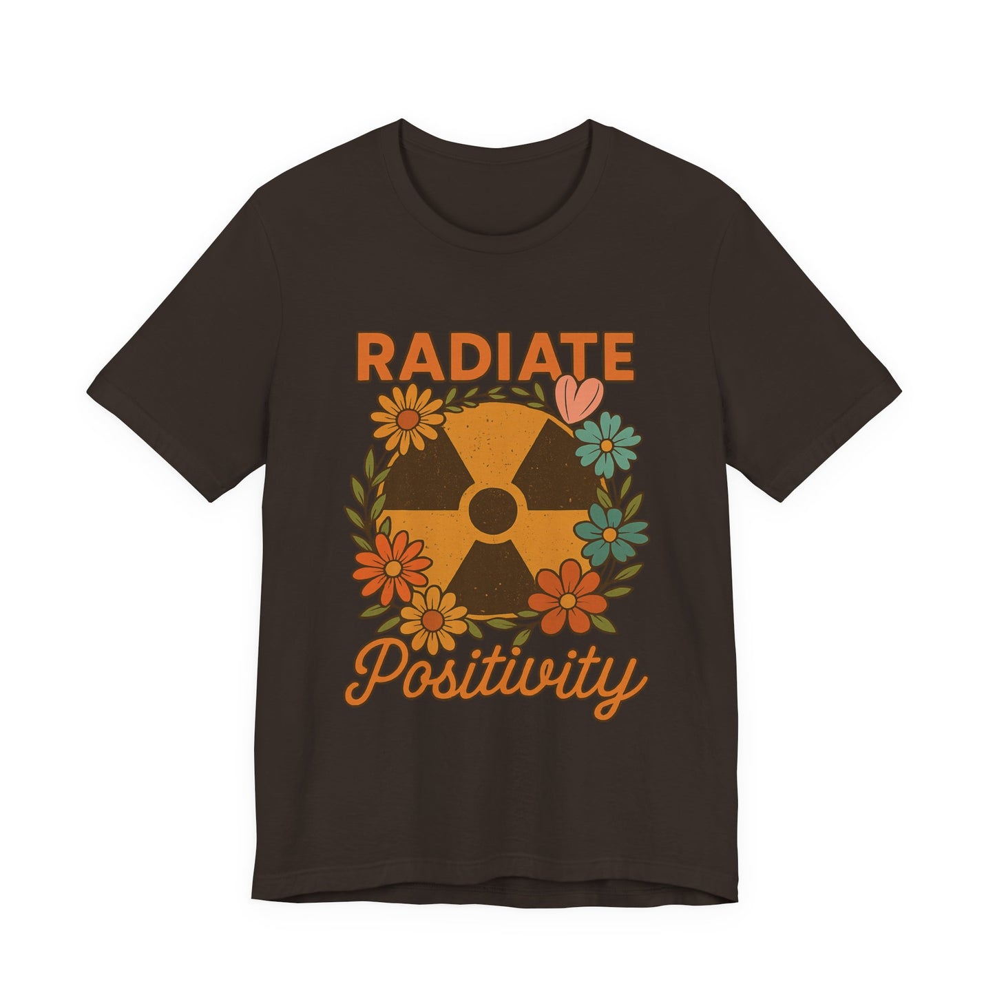 Radiate Positivity Radiation Symbol with Daisies - T-Shirt | Nurses and Healthcare | Roly Poly Print