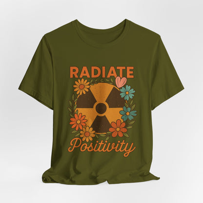 Radiate Positivity Radiation Symbol with Daisies - T-Shirt | Nurses and Healthcare | Roly Poly Print