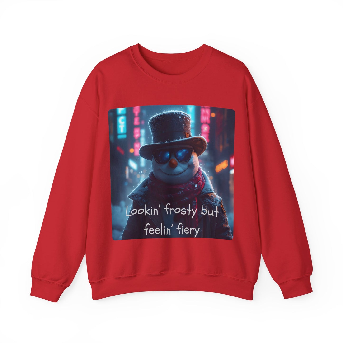 Lookin' Frosty, but Feelin' Fiery Snowman - Christmas Sweatshirt | Holiday | Roly Poly Print