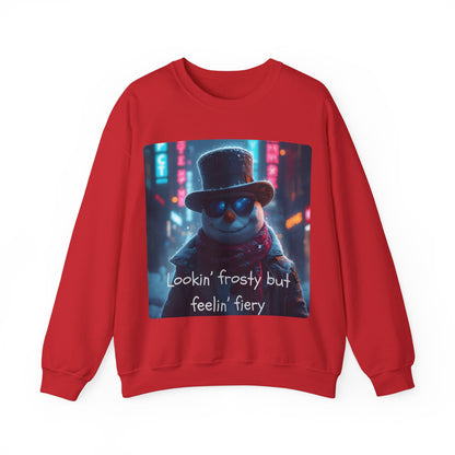 Lookin' Frosty, but Feelin' Fiery Snowman - Christmas Sweatshirt | Holiday | Roly Poly Print
