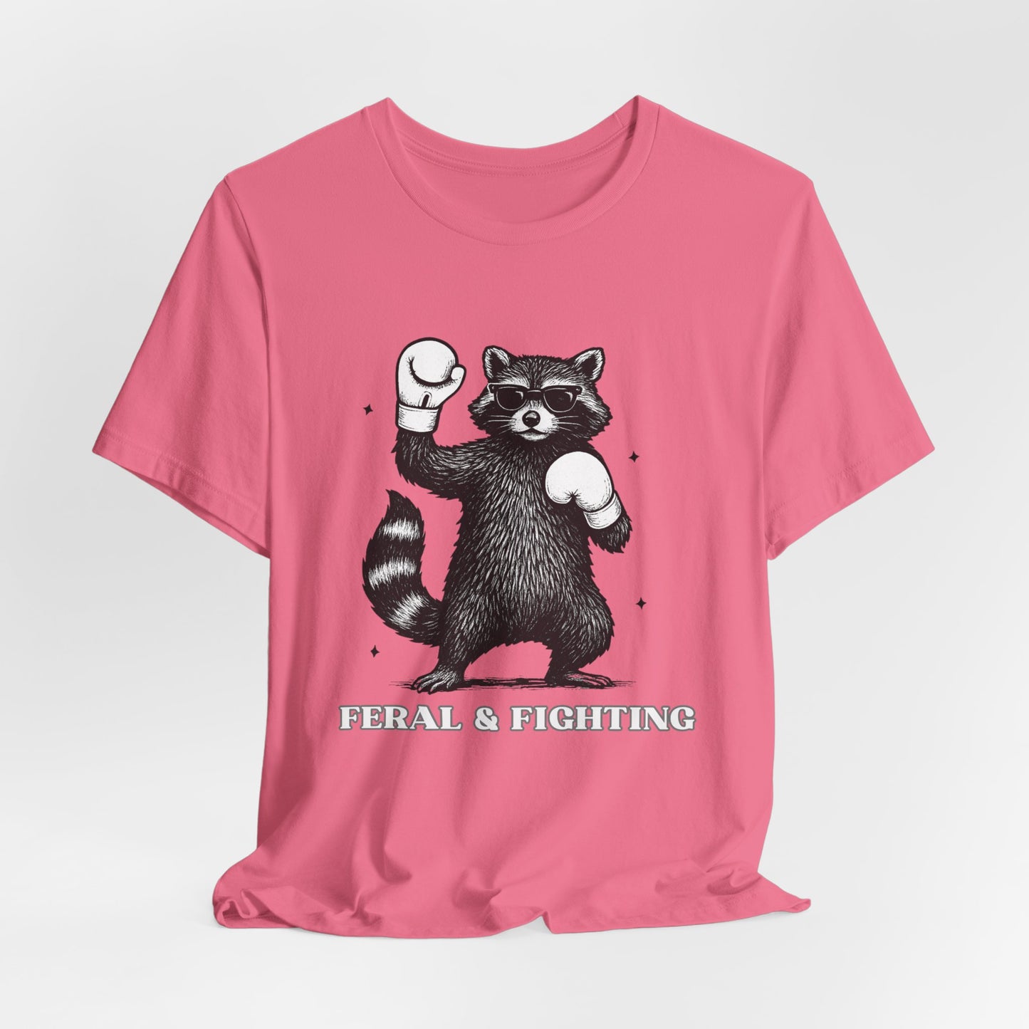 Feral and Fighting Boxing Raccoon - T-Shirt | Funny & Sarcastic | Roly Poly Print