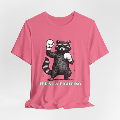 Feral and Fighting Boxing Raccoon - T-Shirt | Funny & Sarcastic | Roly Poly Print