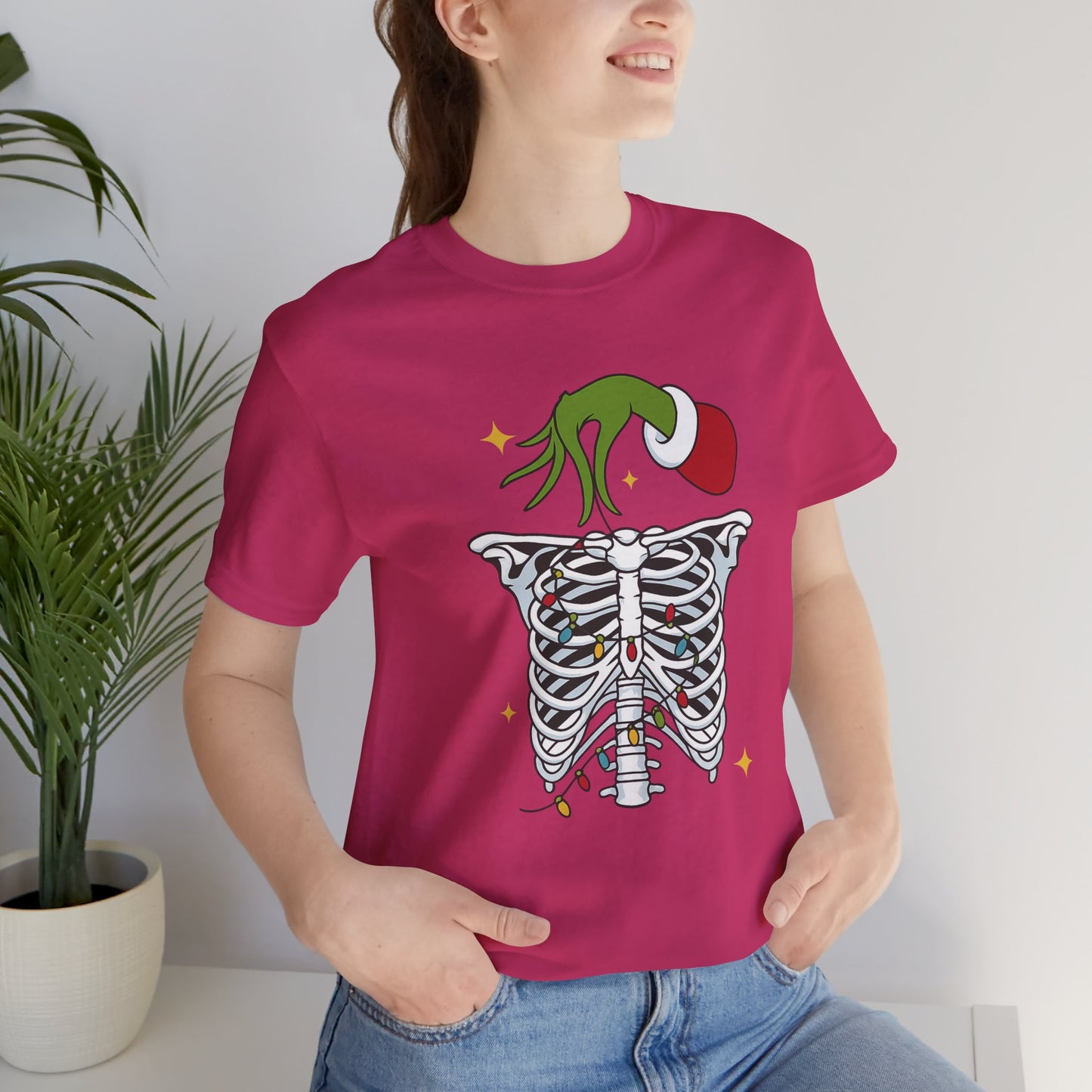 Grinch Holding Your Skeleton Ornaments - Christmas T-Shirt | Holiday | Roly Poly Print