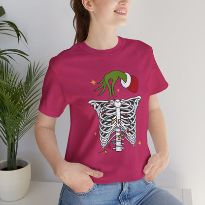 Grinch Holding Your Skeleton Ornaments - Christmas T-Shirt | Holiday | Roly Poly Print