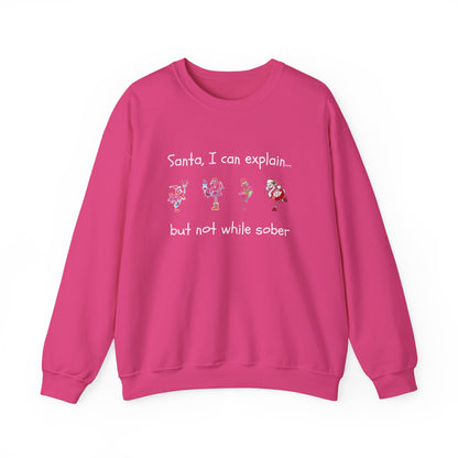 Santa I Can Explain, But Not While Sober Flamingos - Christmas Sweater | Holiday | Roly Poly Print