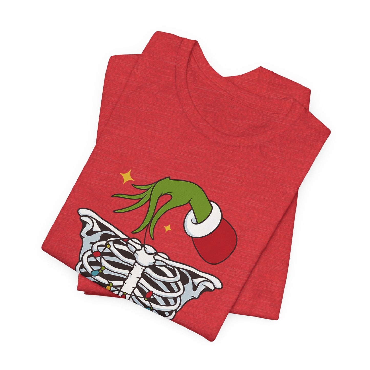 Grinch Holding Your Skeleton Ornaments - Christmas T-Shirt | Holiday | Roly Poly Print