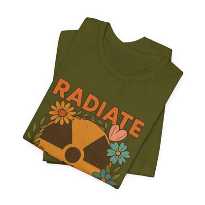 Radiate Positivity Radiation Symbol with Daisies - T-Shirt | Nurses and Healthcare | Roly Poly Print