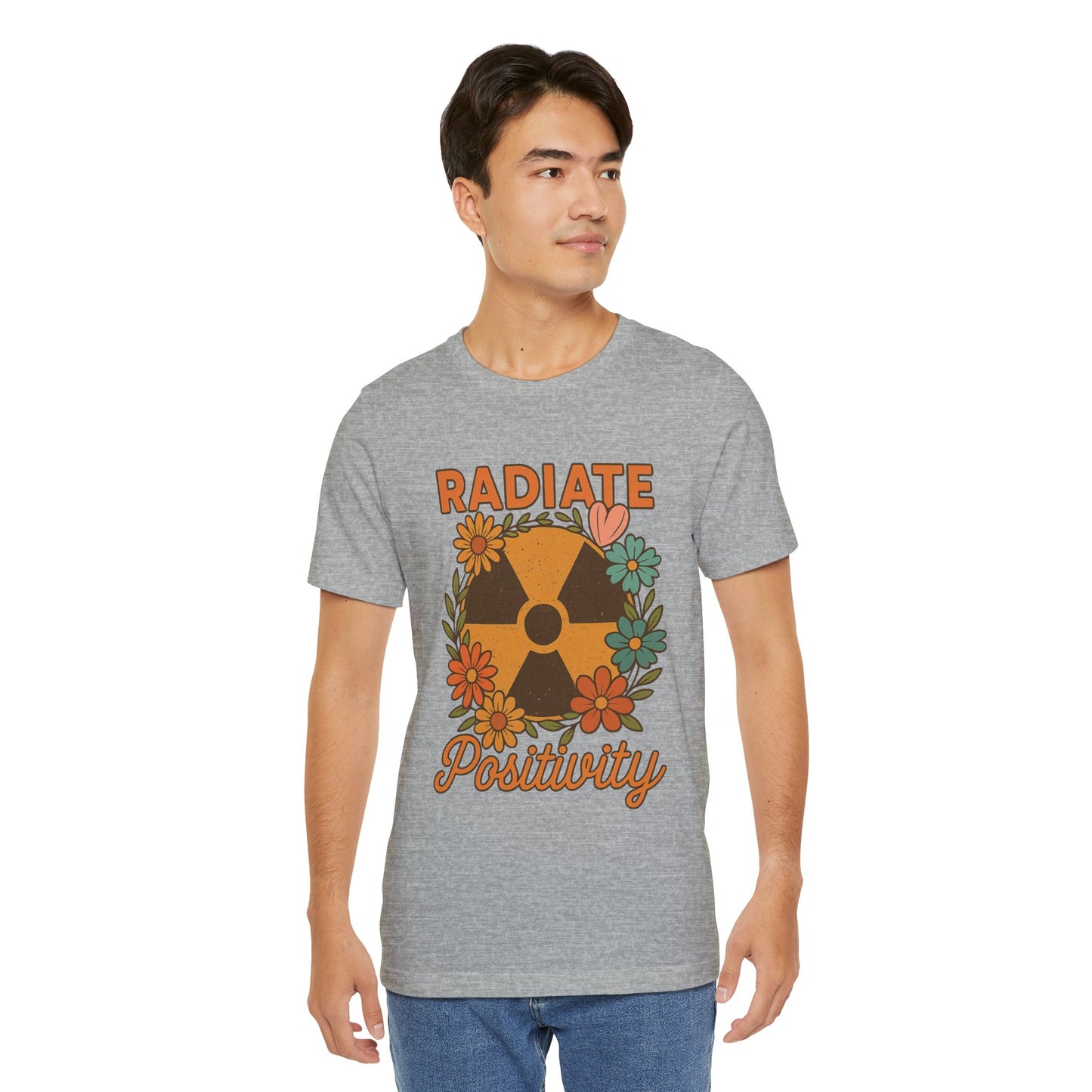 Radiate Positivity Radiation Symbol with Daisies - T-Shirt | Nurses and Healthcare | Roly Poly Print