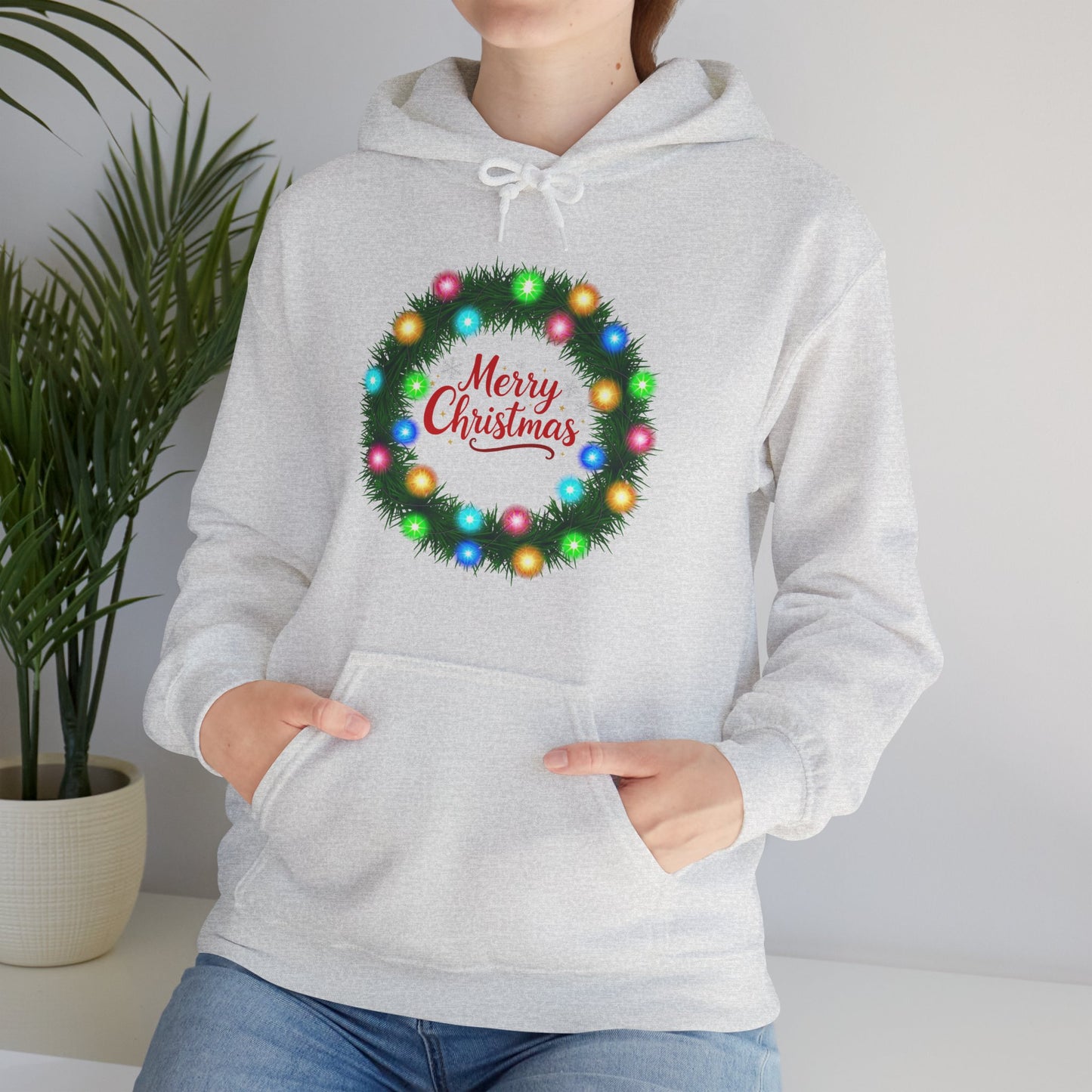 Merry Christmas Wreath - Christmas Hoodie | Holiday | Roly Poly Print