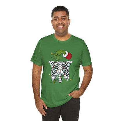 Grinch Holding Your Skeleton Ornaments - Christmas T-Shirt | Holiday | Roly Poly Print