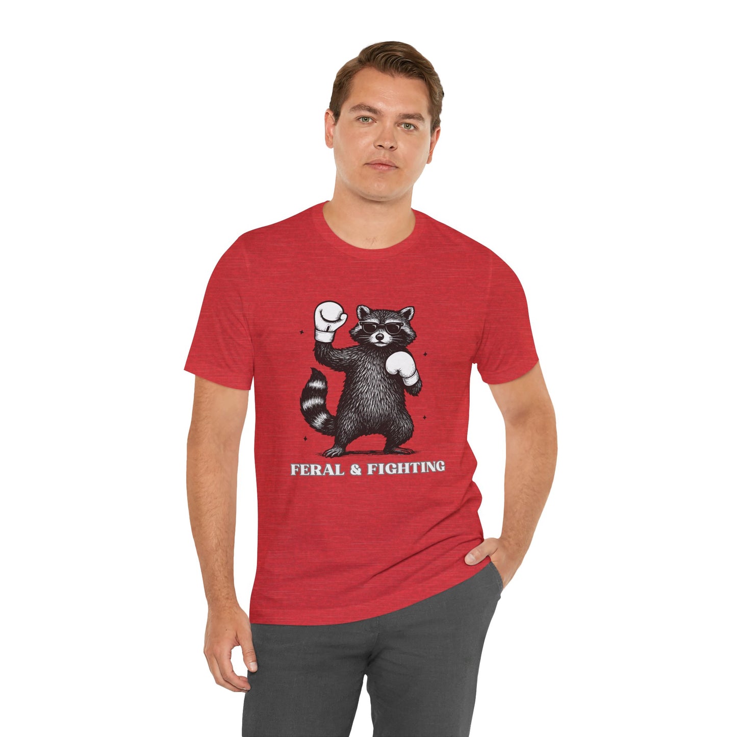 Feral and Fighting Boxing Raccoon - T-Shirt | Funny & Sarcastic | Roly Poly Print