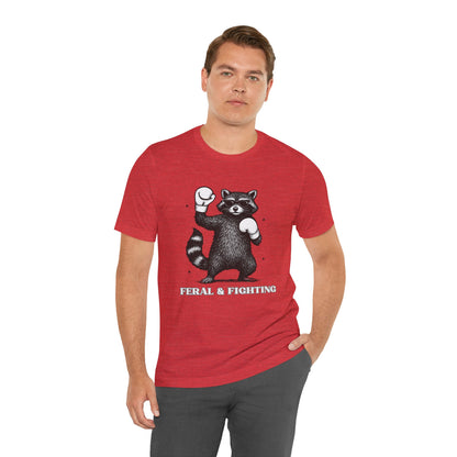 Feral and Fighting Boxing Raccoon - T-Shirt | Funny & Sarcastic | Roly Poly Print