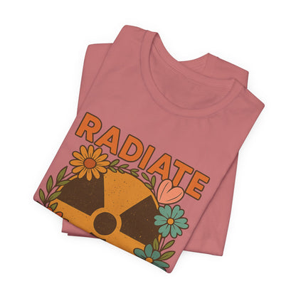 Radiate Positivity Radiation Symbol with Daisies - T-Shirt | Nurses and Healthcare | Roly Poly Print