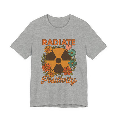 Radiate Positivity Radiation Symbol with Daisies - T-Shirt | Nurses and Healthcare | Roly Poly Print