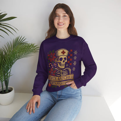 Sorta Ratched Sorta Nightingale Nurse- Christmas Sweatshirt | Holiday | Roly Poly Print