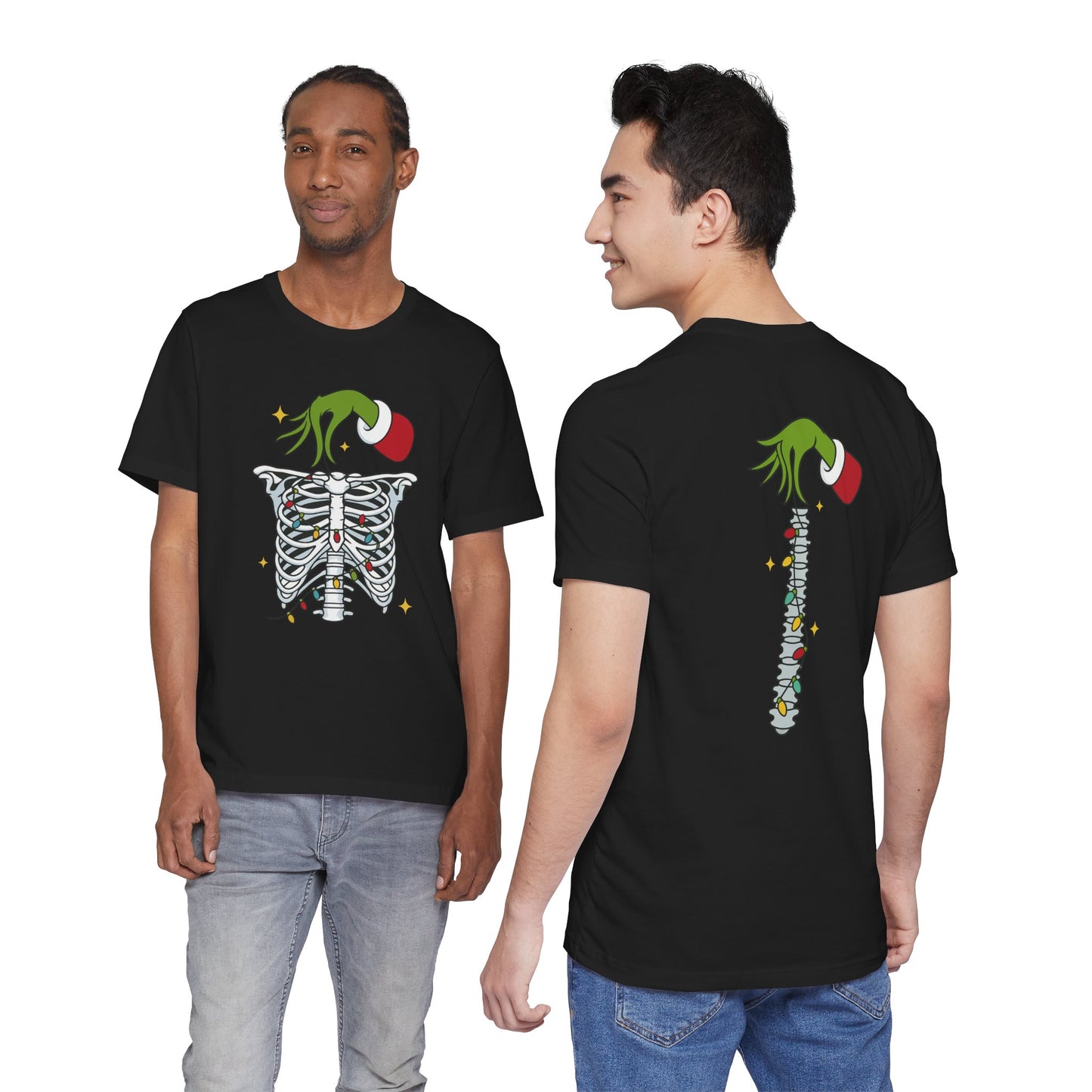 Grinch Holding Your Skeleton Ornaments - Christmas T-Shirt | Holiday | Roly Poly Print
