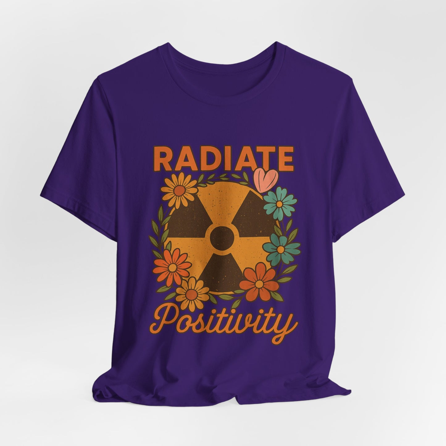 Radiate Positivity Radiation Symbol with Daisies - T-Shirt | Nurses and Healthcare | Roly Poly Print