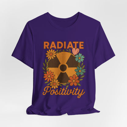 Radiate Positivity Radiation Symbol with Daisies - T-Shirt | Nurses and Healthcare | Roly Poly Print