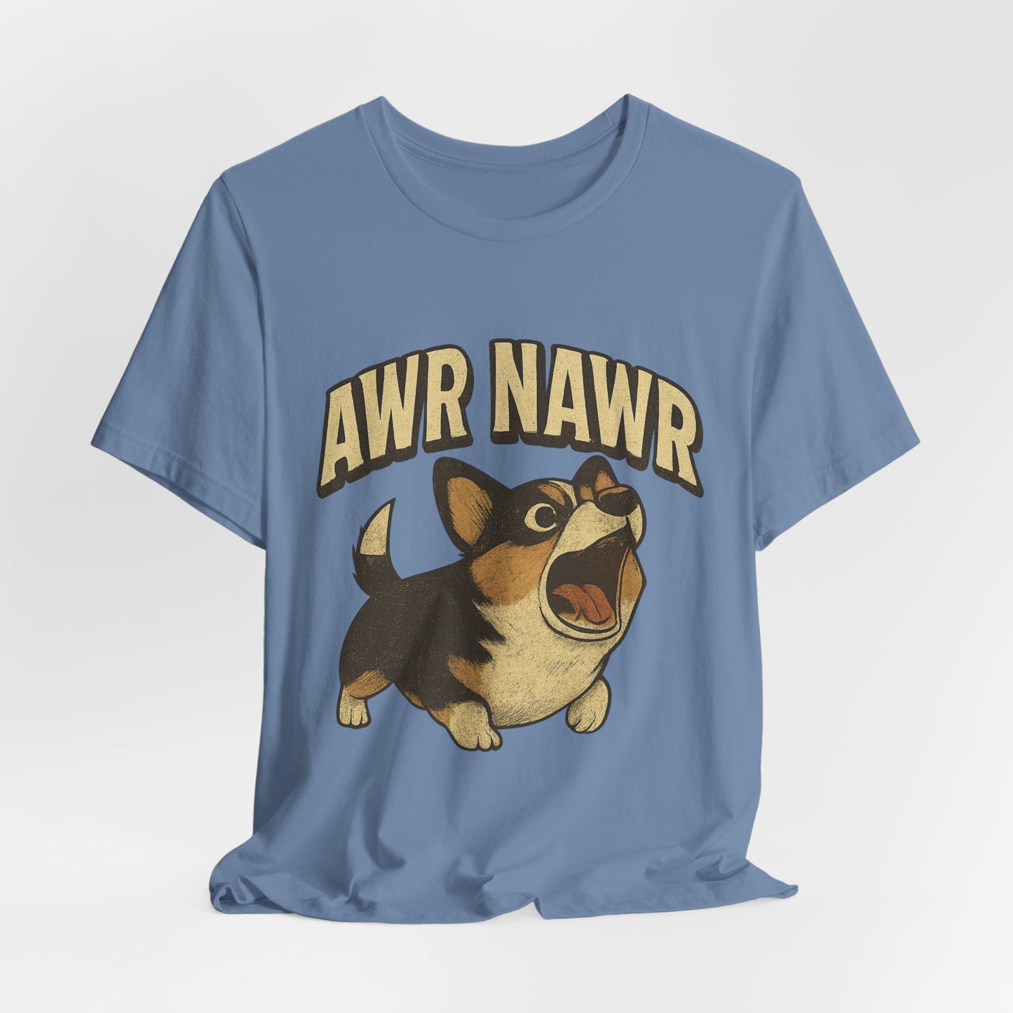 Awr Nawr Corgi T-Shirt — Cute Barking Dog Graphic Tee