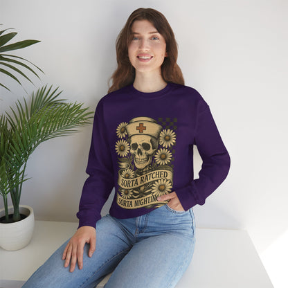 Sorta Ratched Sorta Nightingale with Daisies - Sweatshirt | Nurses and Healthcare | Roly Poly Print