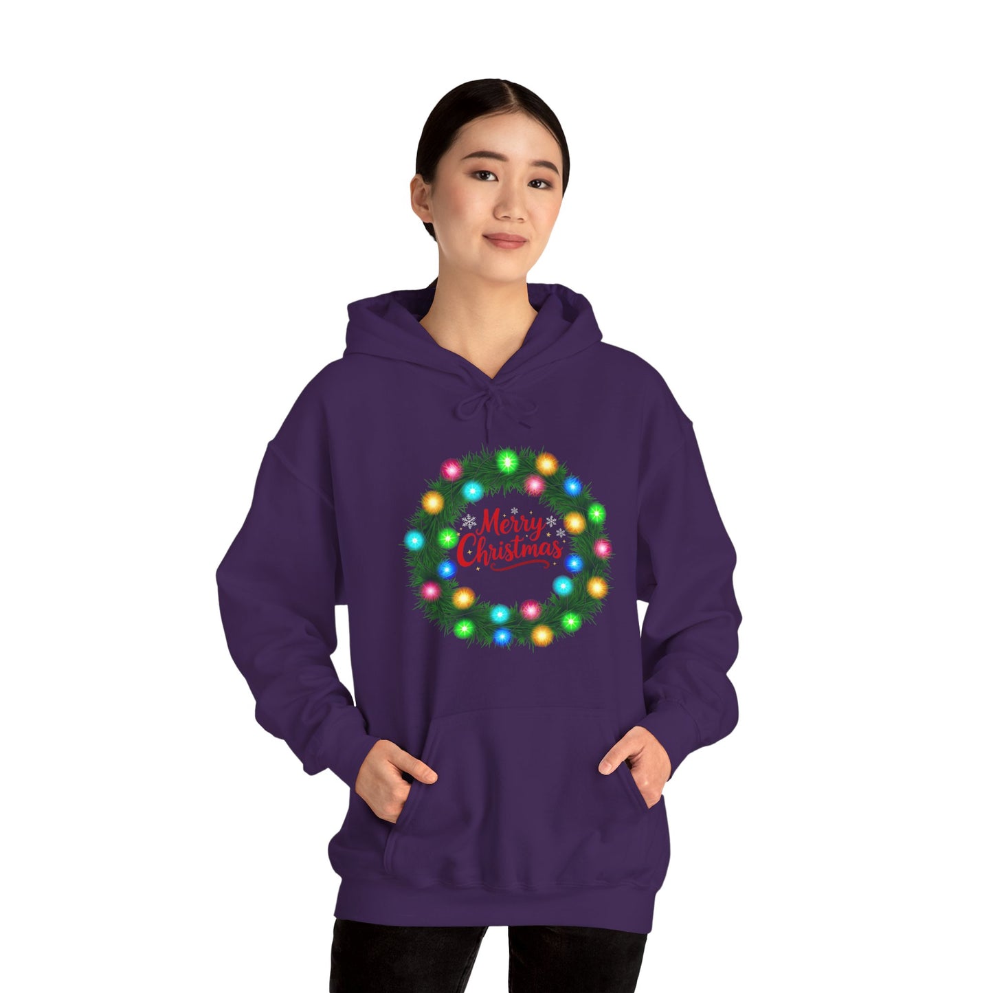 Merry Christmas Wreath - Christmas Hoodie | Holiday | Roly Poly Print
