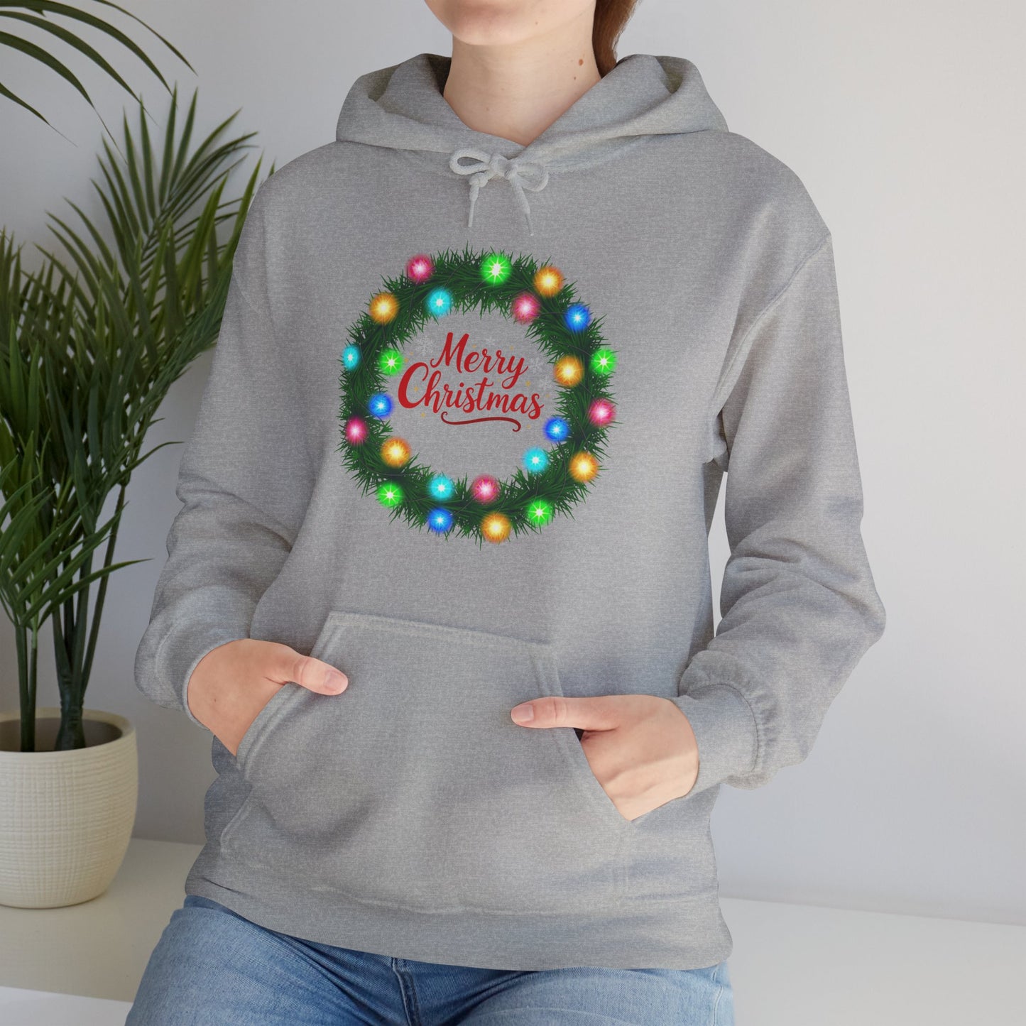 Merry Christmas Wreath - Christmas Hoodie | Holiday | Roly Poly Print