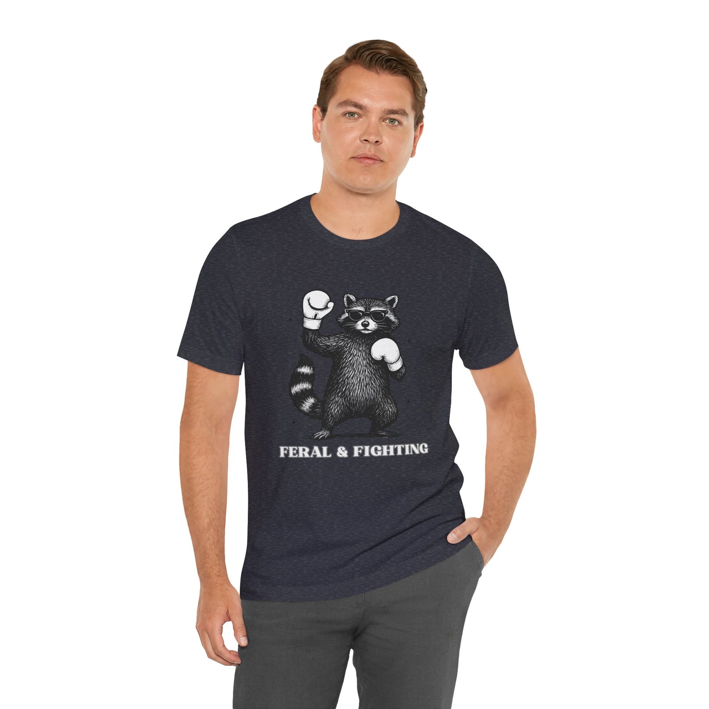 Feral and Fighting Boxing Raccoon - T-Shirt | Funny & Sarcastic | Roly Poly Print