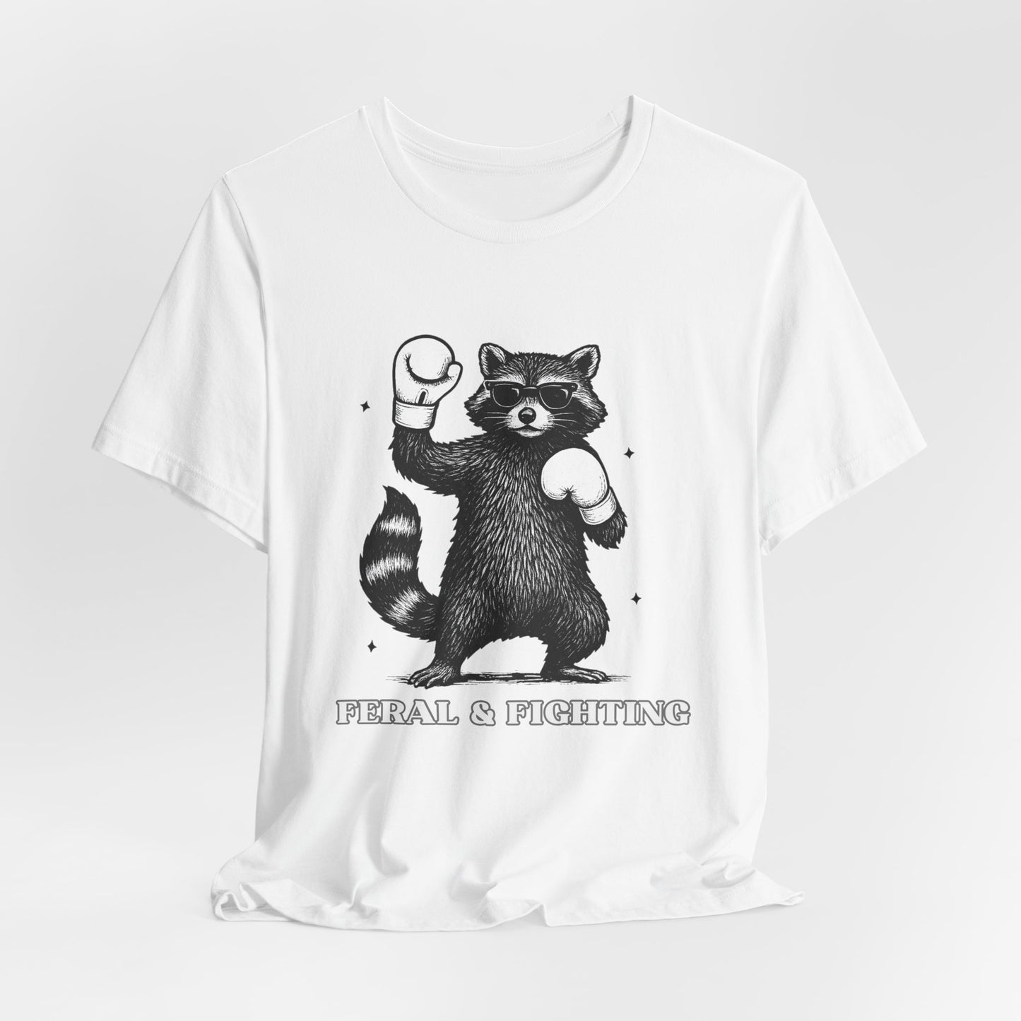 Feral and Fighting Boxing Raccoon - T-Shirt | Funny & Sarcastic | Roly Poly Print