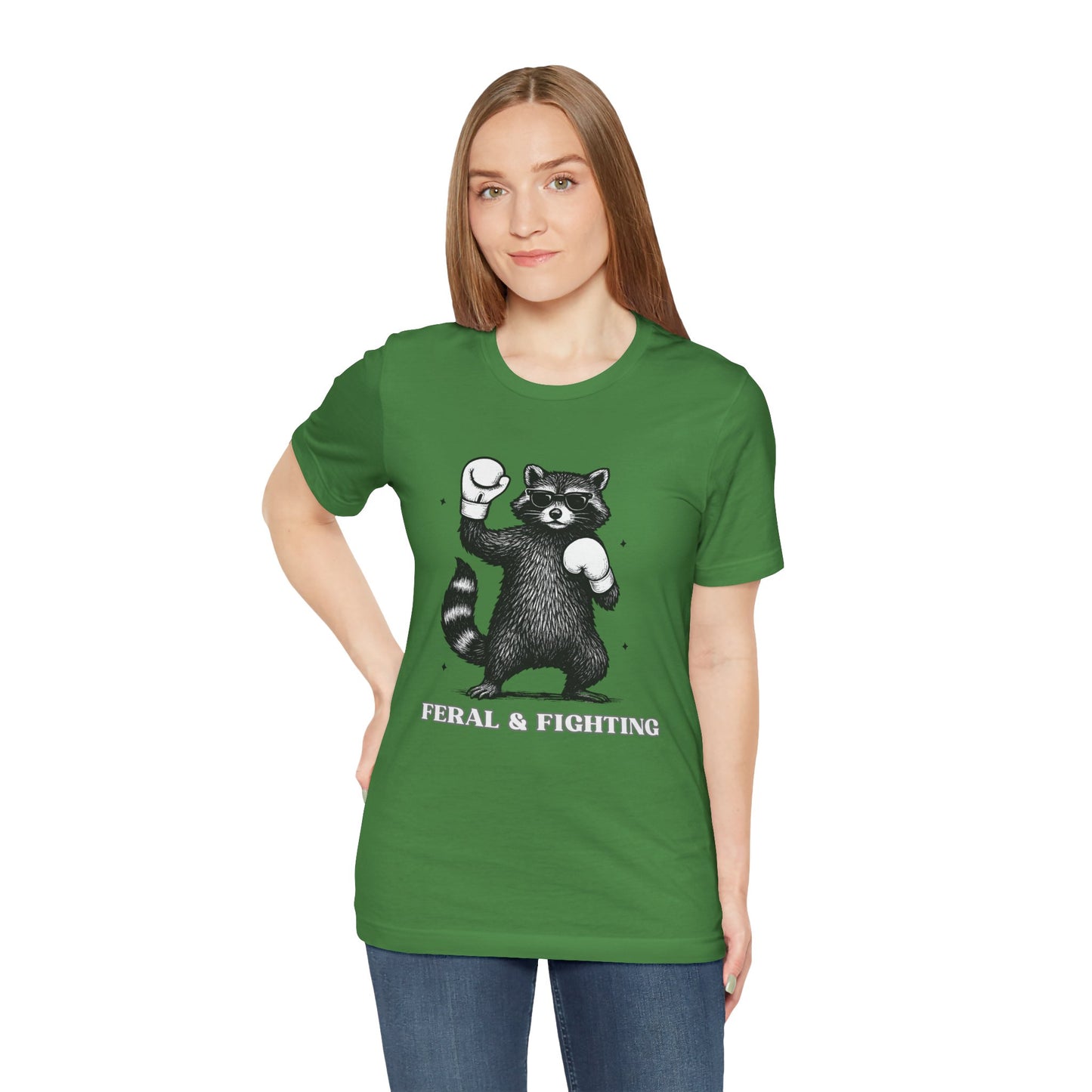 Feral and Fighting Boxing Raccoon - T-Shirt | Funny & Sarcastic | Roly Poly Print