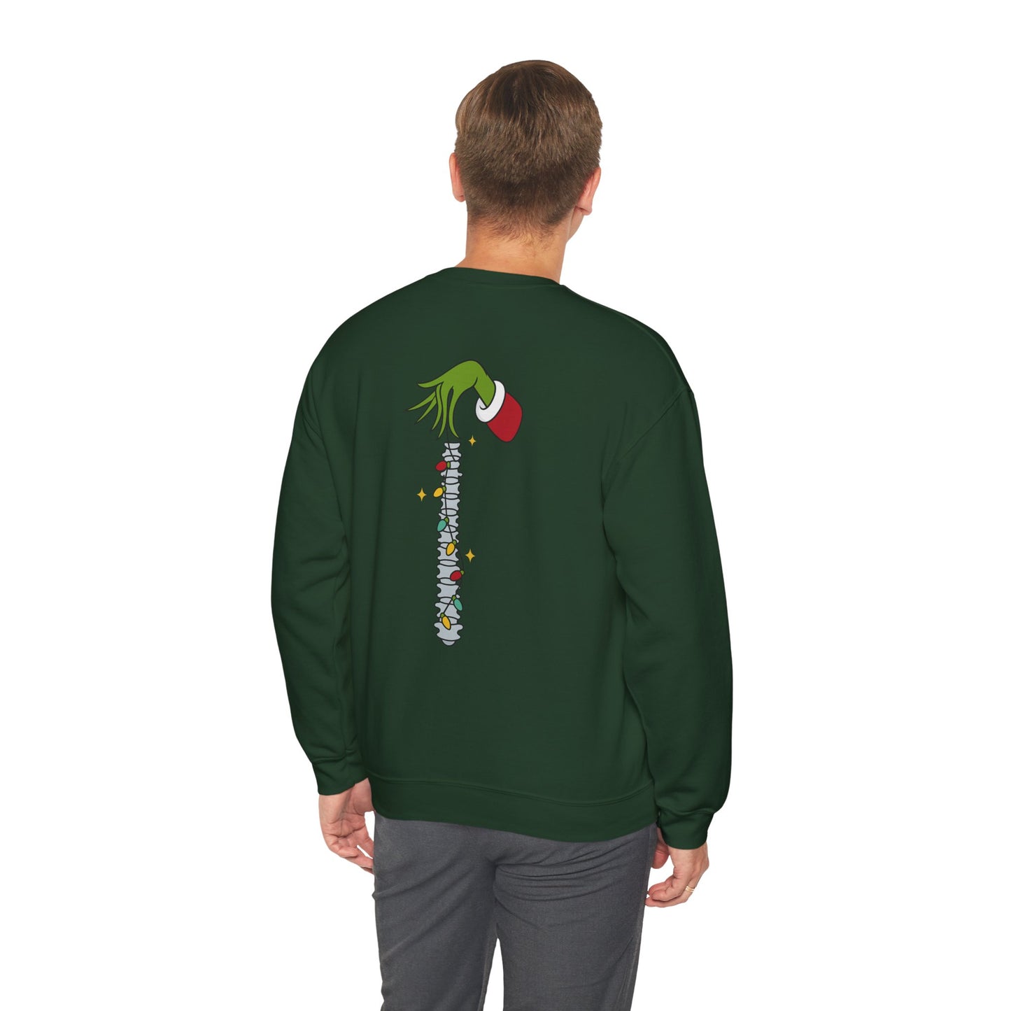 Grinch Holding Your Skeleton Ornaments - Christmas Sweatshirt | Holiday | Roly Poly Print