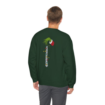 Grinch Holding Your Skeleton Ornaments - Christmas Sweatshirt | Holiday | Roly Poly Print